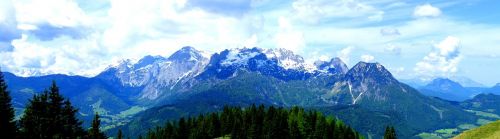Panorama, Tennengebirge, Kalnai, Pranešta, Debesys, Perspektyva, Kraštovaizdis, Gamta, Gėlės, Kalnų Pieva, Žolės