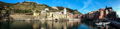 Panoraminis,  Architektūra,  Kelionė,  Miestas,  Jūra,  Vernazza,  Italija,  Waterfront,  Kraštovaizdis