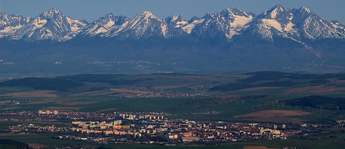 Panoraminis,  Panorama,  Kalnų,  Kelionė,  Sniegas,  Sunrise,  Slovakija,  Spisska Nova Ves,  Aukštieji Tatrai,  Tatra,  Miestas,  Miestas