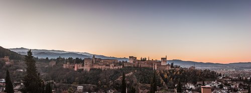 Panoraminis,  Alhambra,  Granada,  Dawn,  Arabiškas,  Požiūris