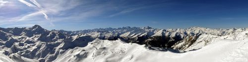 Panoraminis, Kalnas, Alpės, Panorama, Sniegas, Žiema