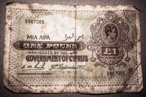 Popieriniai Pinigai, Vienas Svaras, Pinigai, Vintage, Senas, 1951, Kipras
