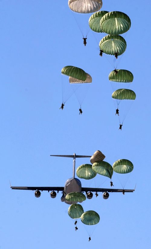 Parašiutai, Parašiutizmai, Lėktuvas, Reaktyvinis, Kariuomenė, Armija, Dangus, Debesys