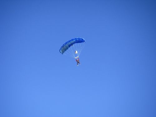 Parašiutautojas, Mėlynas, Dangus, Sklandytuvu, Parašiutas, Skristi