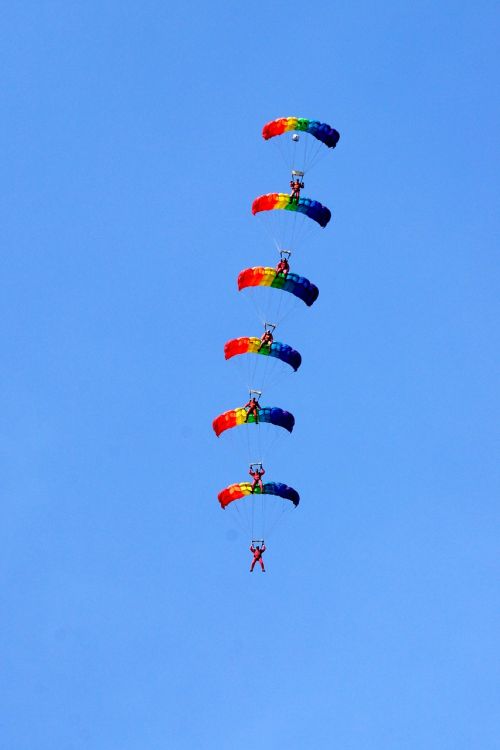 Parašiutizmai, Sportas, Grupės Šuolis, Dangus, Oro Šou, Parašiutu Atostogos