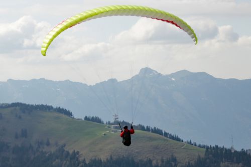 Paragleris, Kalnai, Skristi, Paragliding, Alpių, Hobis, Laisvalaikis, Oro Sportas