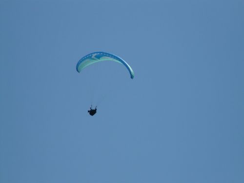 Paragleris, Paragliding, Skristi, Sportas, Sportiškas, Aukštas, Dangus, Mėlynas