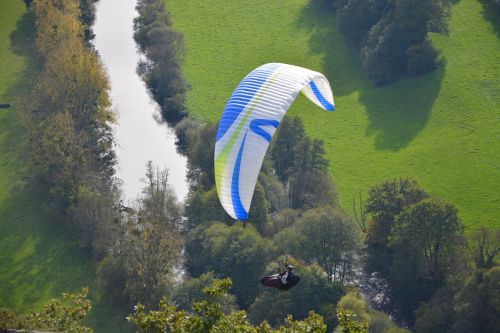 Paraglidridai, Laisvo Skrydžio Praktika, Vėjas, Oras, Sporto Veikla, Clécy Normandy, France, Laisvalaikis