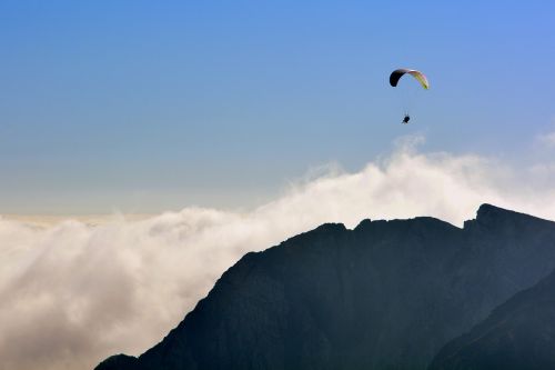 Paragliding, Kalnas, Skristi, Parašiutas, Ekstremalus Sportas, Kilimas