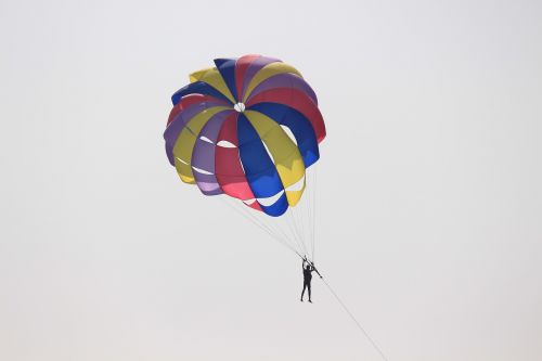 Paragliding, Goa, Jūra, Sportas, Papludimys, Vanduo, Nuotykis, Parašiutas, Paraglidas, Dangus