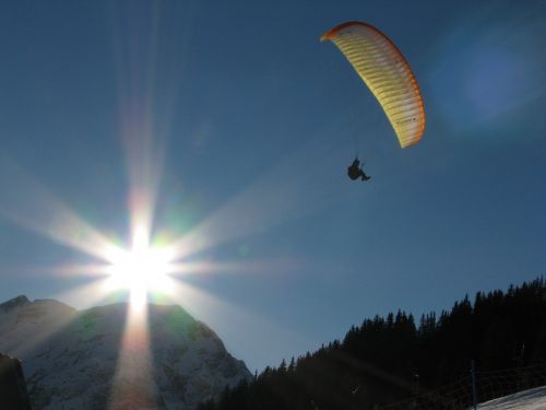 Paragliding, Lech Am Arlberg, Kalnas, Kalnai, Arlberg, Paragleris