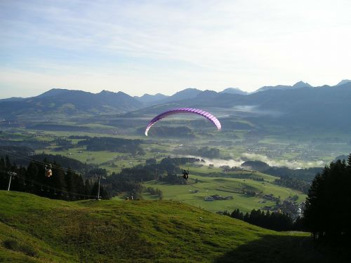 Paragliding, Skristi, Paragleris, Kalnai, Laisvė, Allgäu