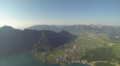 Paragliding, Skristi, Vasara, Kalnai, Laisvė, Fontanas, Ežero Lucerne Regionas