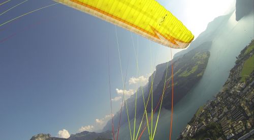 Paragliding, Skristi, Vasara, Kalnai, Laisvė, Fontanas, Ežero Lucerne Regionas