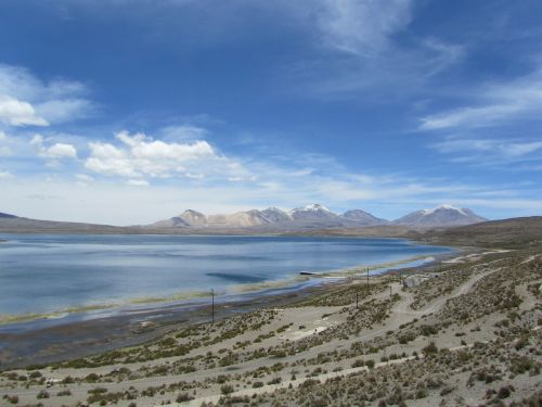 Parincota, Čile, Ežeras, Debesys, Dangus, Kahl, Mėlynas, Gamta, Platus