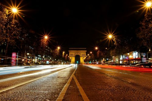 Paris, Arc De Triomphe, Paminklas, Naktinis Kulka, Interesų Vieta