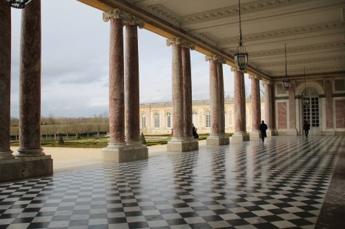Paris, Versailles, Rūmai, Mažas Trianonas, Stulpeliai, France