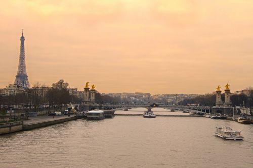 Paris, Aleksandro Tiltas, Tiltas, Eifelis, Seine, Upė, Oranžinė