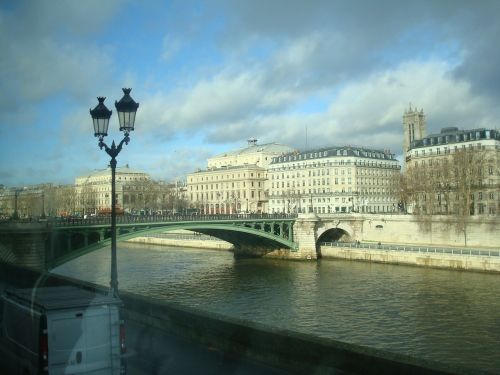 Paris, Arquitetura, France, Eifelis, Upė Seine, Tiltas, Entardecer, Gamta