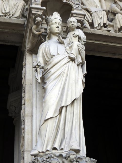 Paris, Notre-Dame, Notre Dame De Paris, Pirmoji, Mergelė Ir Vaikas, Statula, Katedra, Istorija