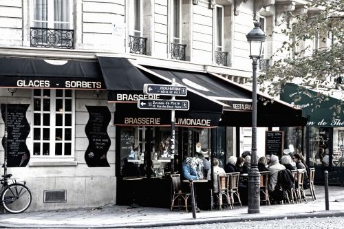 Paris, Kavinė, France, Centro, Miesto Gyvenimas, Nostalgiškas, Europa, Gatvės Scenos