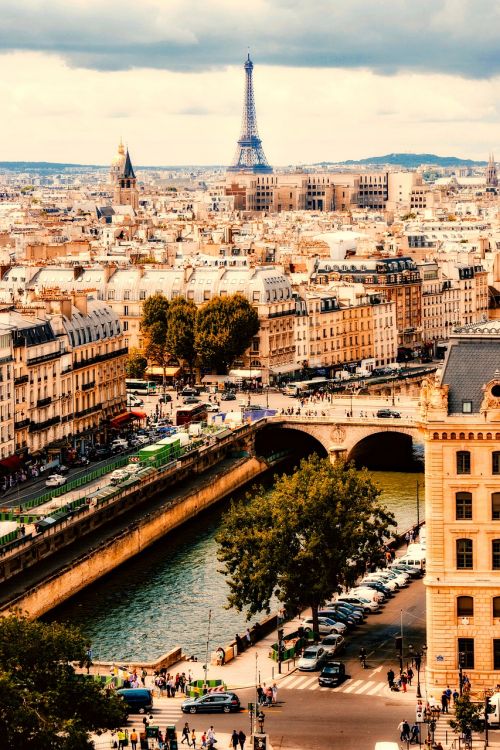 Paris, France, Miestas, Miesto, Miesto Panorama, Turizmas, Pastatai, Architektūra, Eifelio Bokštas, Dangus, Debesys, Upė, Seine