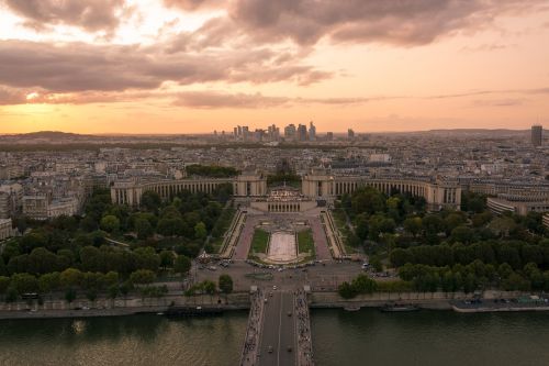 Paris, Debesys, Dangus, Miesto Panorama, Saulėlydis