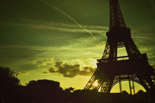 Paris, Eifelio Bokštas, Bokštas, France, Architektūra, Saulėlydis, Gražus, Miestas, Siluetas, Dangus, Saulė