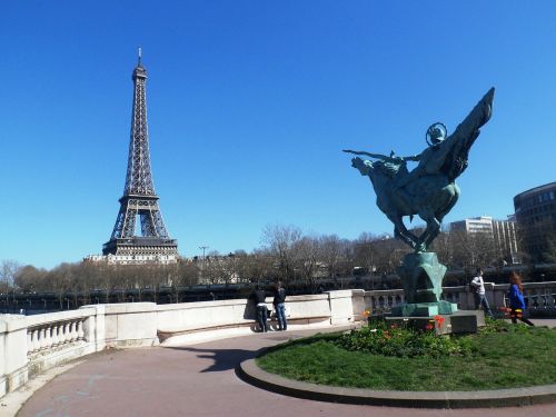 Paris, Bir Hakeim, Tiltas, Statusas, Architektūra, Paminklas, France, Dangus