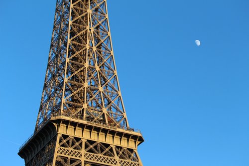 Paryžius,  Eifelio Bokštas,  Atrakcija,  Mėnulis,  Prancūzija,  Bokštas,  Turizmas,  Kelionė,  Eifelio,  Simbolis