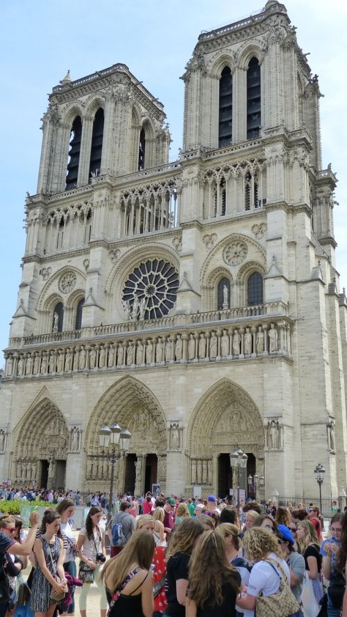 Paris, Notre Dame, Bažnyčia, Bazilika, Garbinimo Namai, Kirchplatz, France