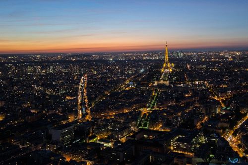 Paris, Naktis, France, Apšviestas, Abendstimmung