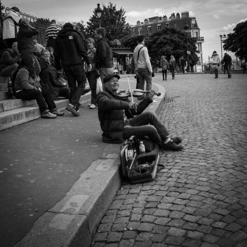 Paris,  Montmartras,  Gatvės Muzikantas,  Pasišventusi Širdis