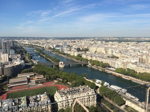 Paris, Upė, Seine, Orientyras, Miestas, Miesto Panorama, Vaizdas, Vanduo, Panorama, France, Eifelio Bokštas, Vasara