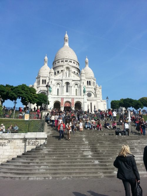 Paris, France, Bažnyčia, Montmartras, Paminklas, Turistai