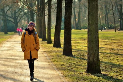 Parkas, Laisvalaikis, Vaikščioti, Žiema, Moteris