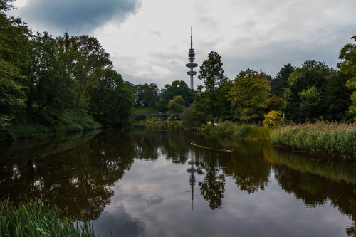 Parkas, Hamburgas, Pasivaiksciojimas Parke, Medis, Tvenkinys, Gamta, Vasara, Ežeras, Ruduo, Vanduo