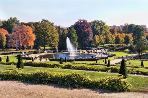 Parkas, Fontanas, Park Sanssouci, Potsdamas, Sodas, Medžiai, Gamta, Kraštovaizdis