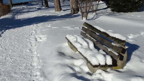 Parko Suoliukas, Žiema, Sniegas, Toli, Tegernsee