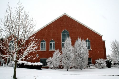 Parko Vaizdas Mennonitų Bažnyčia, Mennonitas, Bažnyčia, Žiema, Sniegas, Architektūra, Religija, Pastatas, Kraštovaizdis
