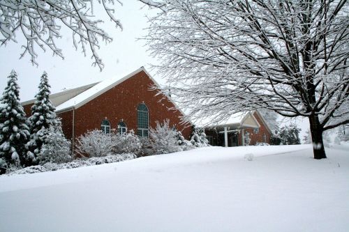 Parko Vaizdas Mennonitų Bažnyčia, Mennonitas, Bažnyčia, Žiema, Sniegas, Architektūra, Religija, Pastatas, Balta