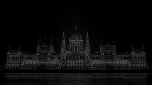 Parlamentas, Vengrija, Wb, Juoda, Naktį, Peizažas, Budapest, Architektūra, Kapitalas, Éjjszaka