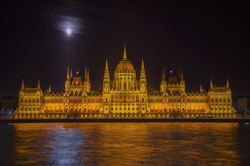 Parlamentas,  Dunojaus,  Kapitalas,  Vengrijos Parlamento Pastatas,  Statyba,  Upė,  Architektūra,  Naktį,  Šviesos,  Scape,  Apšvietimas,  Dunojaus Upė,  Pilnatis,  Atspindys,  Žibintai,  Vanduo