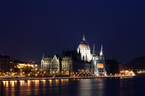Parlamento Pastatas, Naktis, Architektūra, Vyriausybė, Miestas, Upė, Atspindys, Budapest, Vengrija, Danube, Miesto Panorama, Miesto, Žibintai, Apšviestas