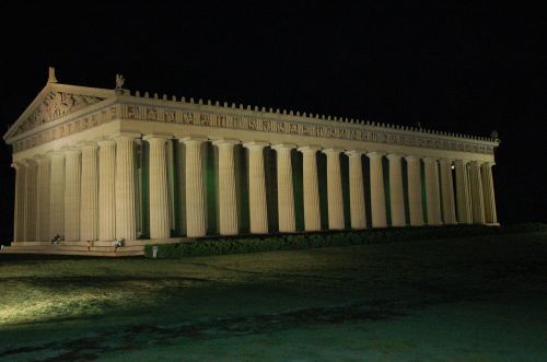 Partenonas, Našvilis, Tennessee, Naktis, Stulpelis, Paminklas, Architektūra, Muziejus, Lauke, Įėjimas