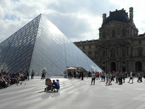 Paryż, Luwr, Piramida W Luwrze, Turyści, Paris, Lova, Žuvų Piramidė, Turistai
