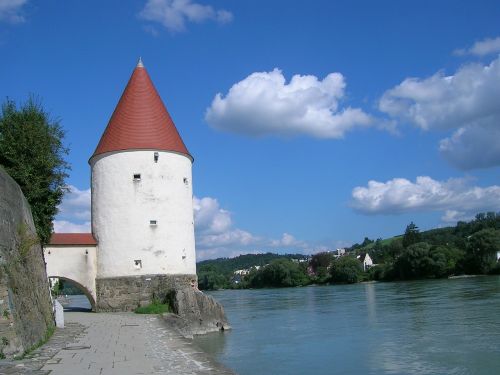 Passau, Danube Banko, Bankas, Bokštas, Istoriškai, Unesco Pasaulio Paveldas
