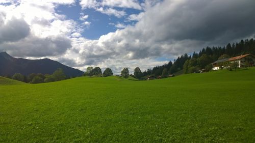 Ganykla, Alm, Bavarija, Alpių, Alpių Pieva, Žemdirbystė, Panorama