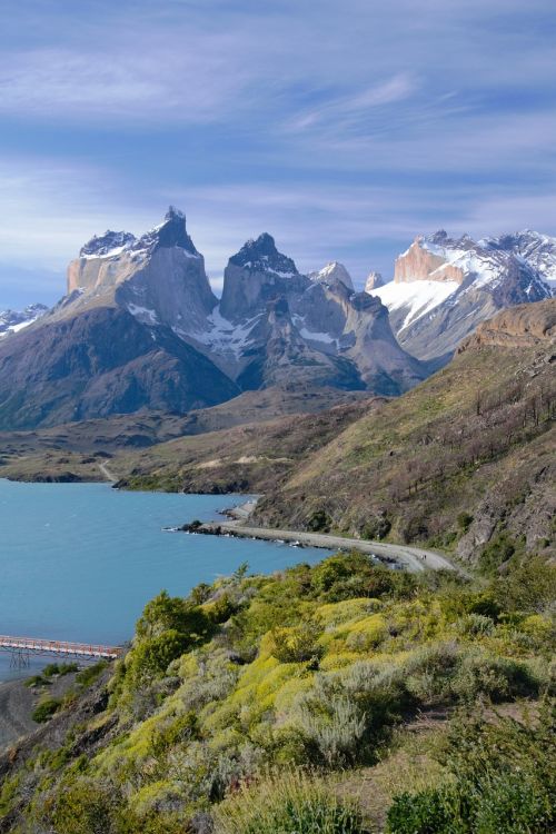 Patagonia, Čile, Torres Del Paine, Nacionalinis Parkas, Ežeras, Kalnai