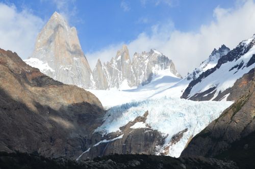 Patagonia, Fitz Roy, Cerro Torre, Ledynai, Sol, Sniegas, Kalnas, Mėlynas Dangus, Andes